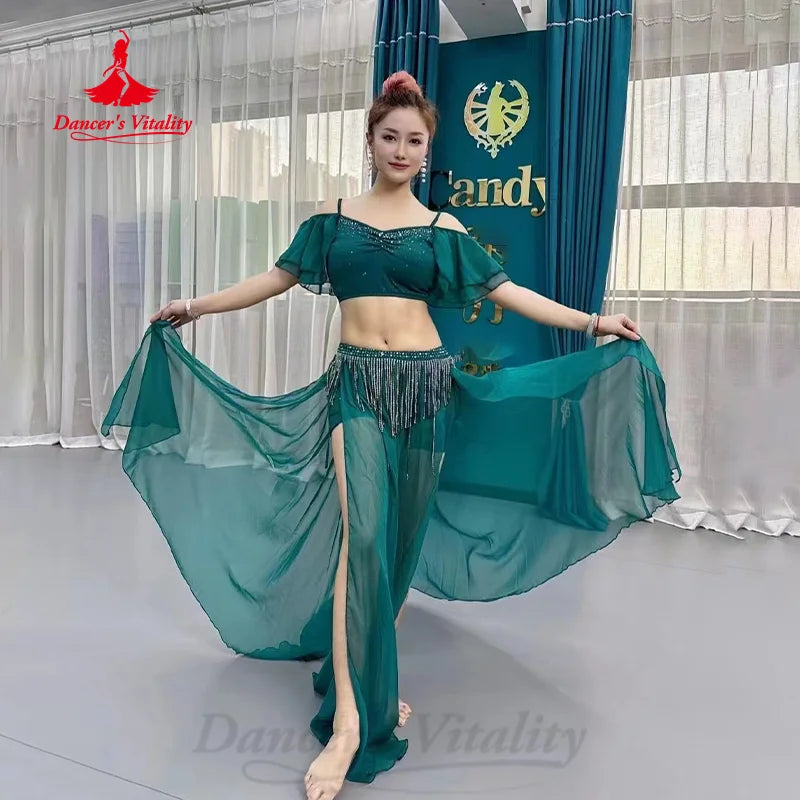 Belly Dancing Practice Clothing Customized Comfortable and Elegant Light Luxury Chiffon Suit Oriental Dance Performance Costumes