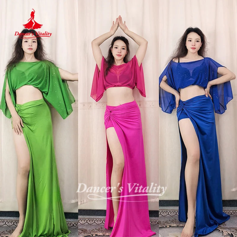 Belly Dance Practice Clothes Loose and Comfortable Top+sexy Long Skirt 2pcs Women's Oriental Dance Clothing Dancer's Vitality