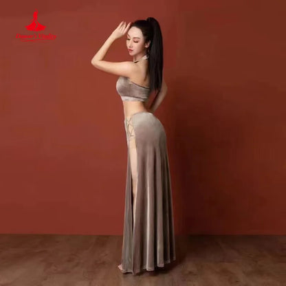 Belly Dance Practice Clothing Suit Women's Customization High-end Elegant Velvet Set Oriental Professional Performance Costumes