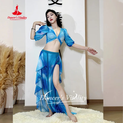 Belly Dance Practice Clothes Comfortable and Breathable Mesh Set Adult Women's Oriental Dance Clothing Dancer's Vitality