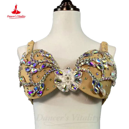 Bellydance Costume Customized Luxury Rhinestone Bra+senior Chiffon Long Skirt 2pcs Women's Oriental Dance Performance Clothing