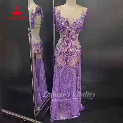 BellyDance Outfit for Women Customized High-end Luxury Performance Costume Oriental Dance Competition Clothing Dance's Vitality