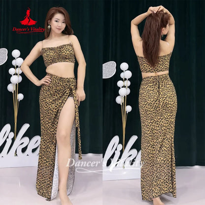 Belly Dance Costume Oriental Dance Sexy Leopard Print Practice Outfit Women's Dancer Dancing Class Clothing Dancer's Vitality