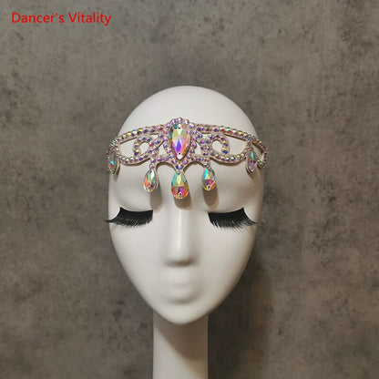 Belly Dance Accessory Classic Crystal National Standard Latin Performance Versatile Forehead Headdress Dance Accessories