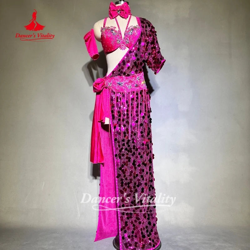 Belly Dance Costumes for Adults and Children Customized Shaabi Baladi Saidi Competition Performance Clothing Dance's Vitality