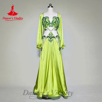 Bellydance Performance Costumes Women's Customization Luxury Diamond Backless Tassel Dress Oriental Dance High End Dance Skirt