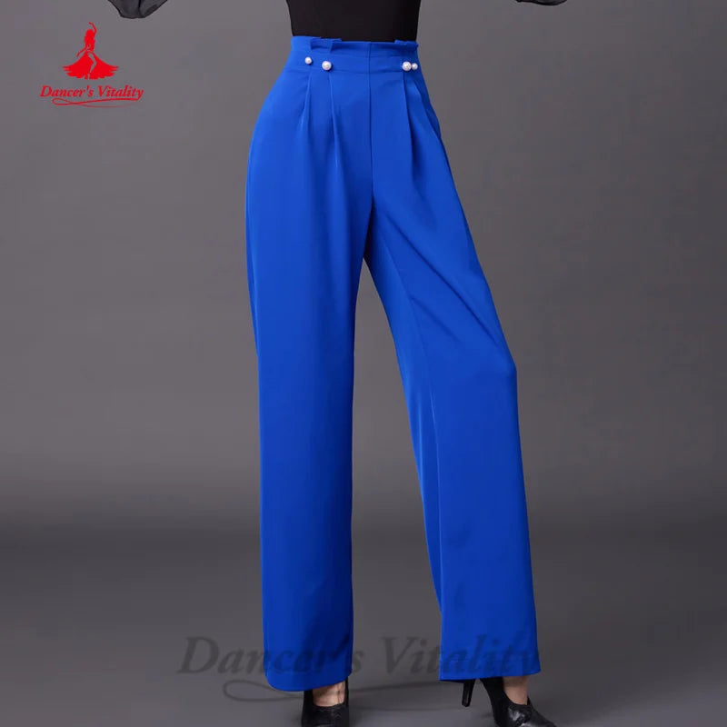 New Modern Dancing Latin Dance Pants Adult and Children's Straight Tube High Waist Pants Tango Chacha Samba Training Clothes