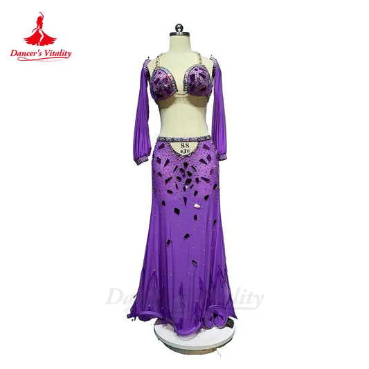 Belly Dance Costume Suit  Customized Diamond Bra+Appear Thin Fishtail Skirt Oriental Dance Professional High End Dance Skirt