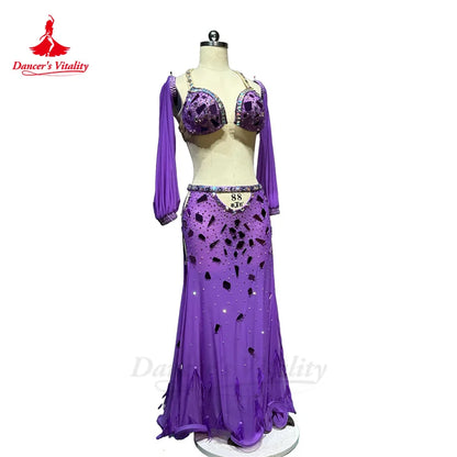 Belly Dance Costume Suit  Customized Diamond Bra+Appear Thin Fishtail Skirt Oriental Dance Professional High End Dance Skirt