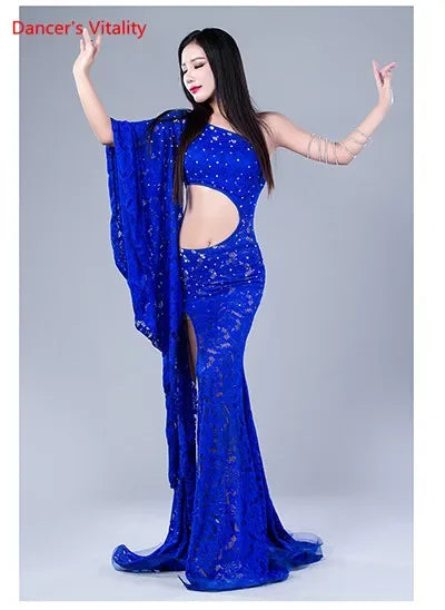 Modal Performance Belly Dance Lace Elegant Inclined shoulder Girl Dress Belly Dance Dresses Belly Dance Costumes Comfortable