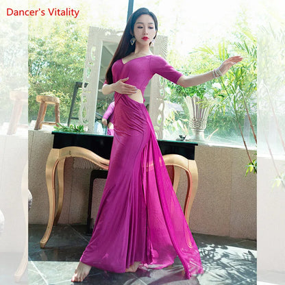 Belly Dance New Elegant Floating Yarn Dress Performance Clothing Female Oriental Dancing Competition Clothes Summer