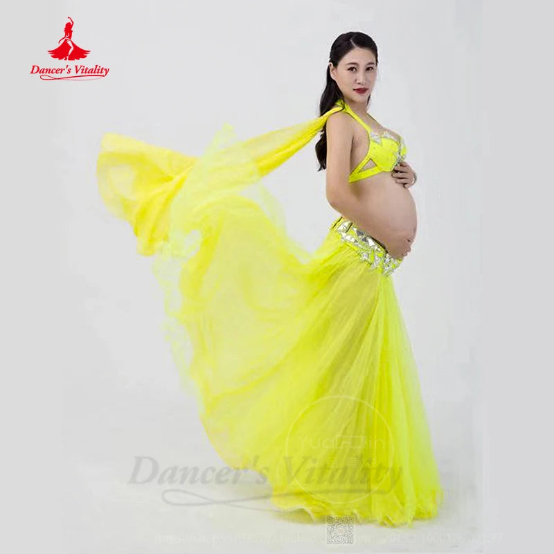 Belly Ancer Costume Set Women Children Customsized Oriental Bra+belt+long Skirt 3pcs Female Belly Dancing Performance Outfit