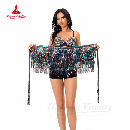 Belly Dance Practice Clothes Belt for Women Belly Dancing Accessories Hip Scarf DJ Nightclub Dancing Waist Chain