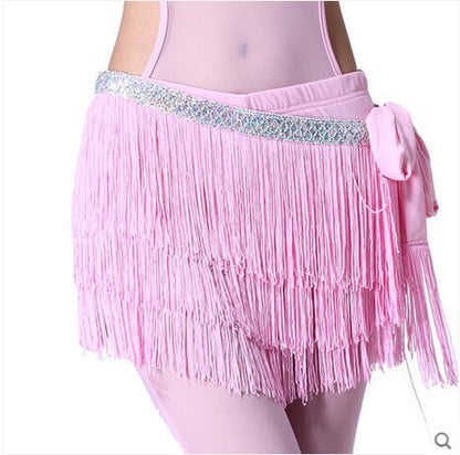 Belly dance costumes sexy silver tassel belly dance belt for women belly dance costume hip scarf