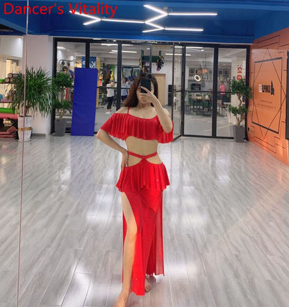 Belly Dance Female Elegant Top Practice Clothes Suit Oriental Dancing Long Skirt Profession Competition Performance Clothing