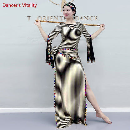 Belly Dance Costumes Robe Milk Silk Gold Sequins Dance Dresses Baladi Folk Custom 2022 Baladi Shaabi Oriental Dance Clothes