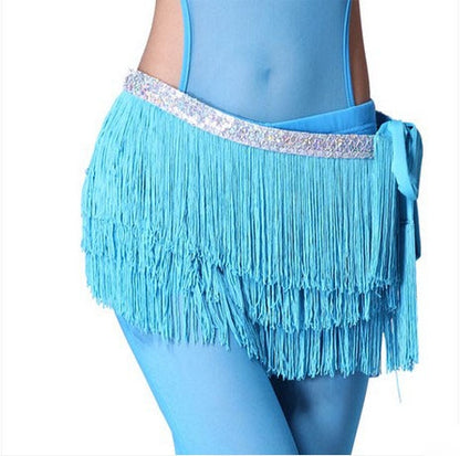 Belly dance costumes sexy silver tassel belly dance belt for women belly dance costume hip scarf