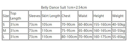 Belly Dance Clothing for Women Mesh Pearls Sleeves Top+long Skirt 2pcs Girl's Oriental Costumes Set Female Practice Wear Outfit