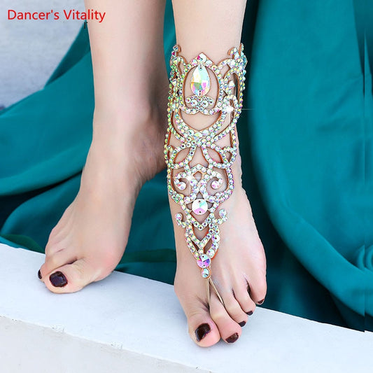 Dance belly dance foot ring for women belly dancing stage performance jewelry competition performance foot decoration accessory